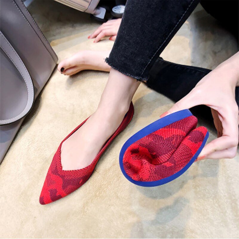 Women's Breathable Knit Pointed Summer Shoes - Image 4