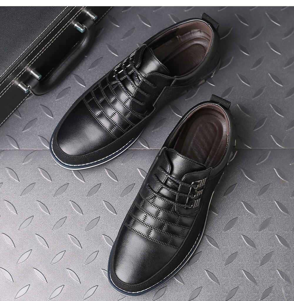 High Quality Big Size Casual Shoes Men Fashion Business Men Casual Shoes Hot Sale Spring Breathable Casual Men Shoes Black