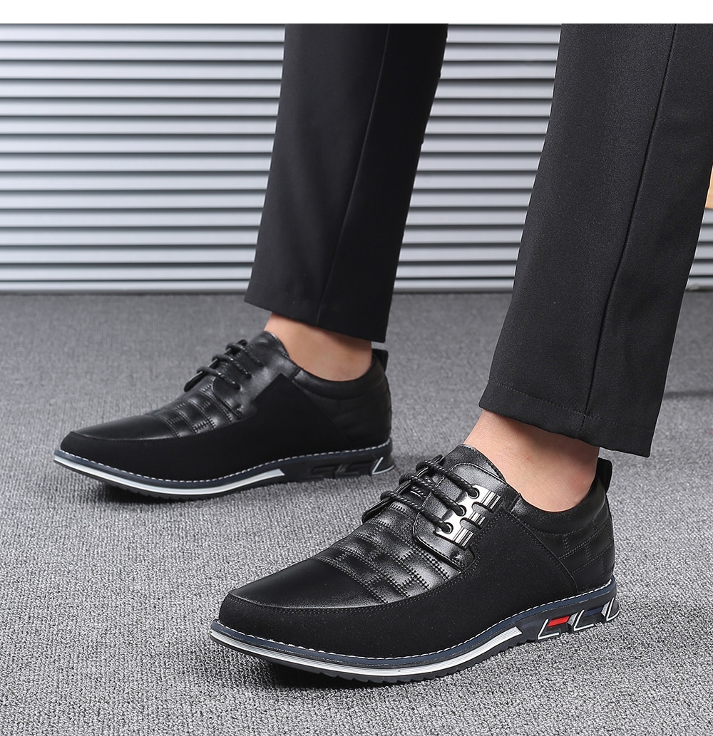 High Quality Big Size Casual Shoes Men Fashion Business Men Casual Shoes Hot Sale Spring Breathable Casual Men Shoes Black
