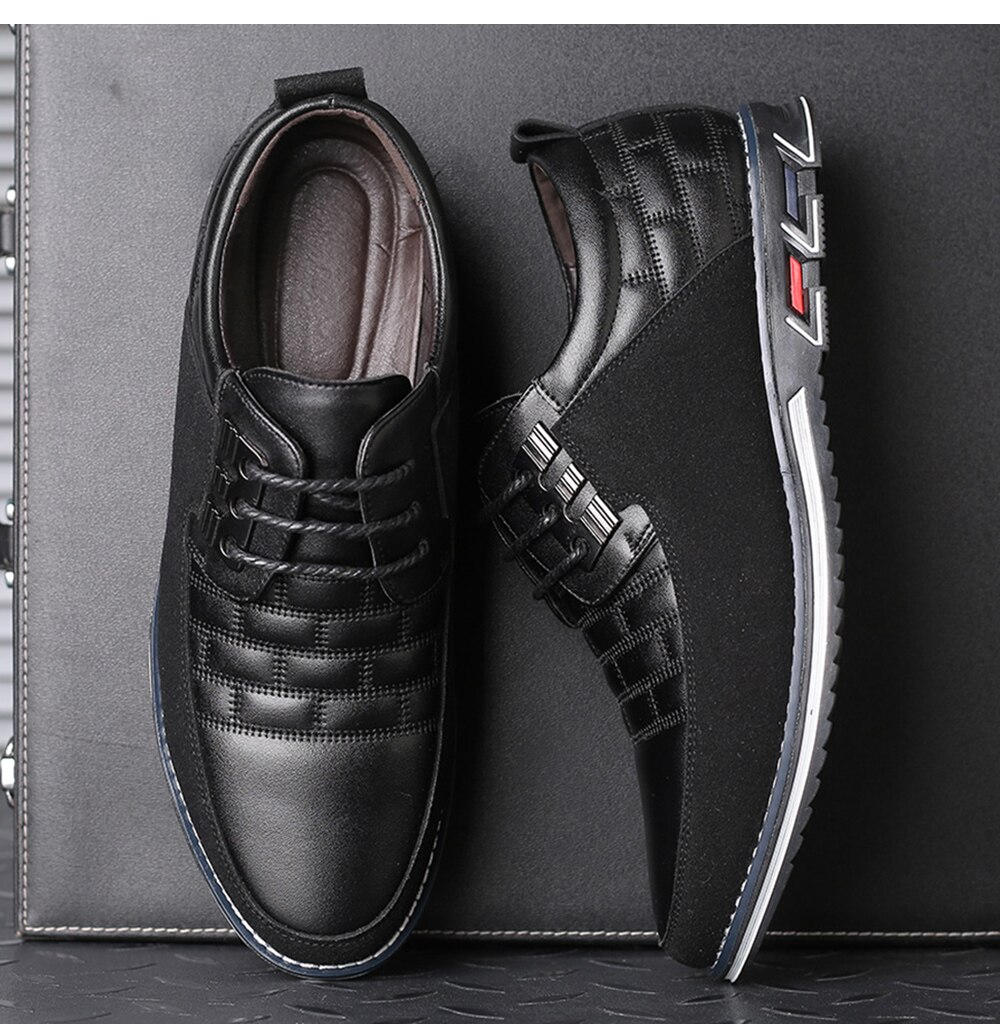 High Quality Big Size Casual Shoes Men Fashion Business Men Casual Shoes Hot Sale Spring Breathable Casual Men Shoes Black